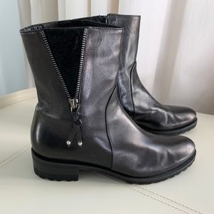 Leather ankle boots, black